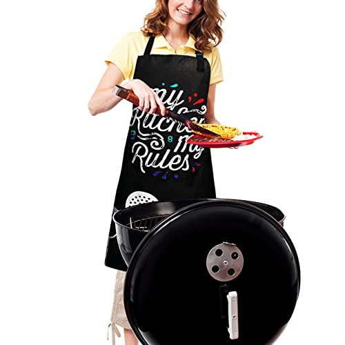 Adjustable Waterproof Kitchen Apron with 2 Pockets for Cooking