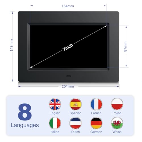 7-Inch Digital Day Clock for Elderly with Voice Announcement and Alarms