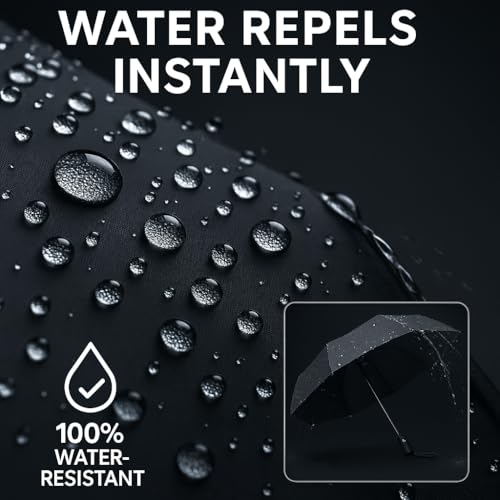 Automatic Folding Travel Umbrella, Compact Windproof Rain and Sun Umbrella