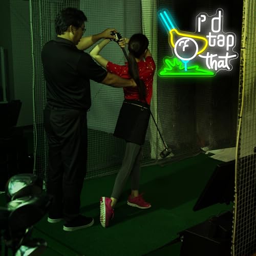 Attneon I'd Tap That Golf Neon Sign - Art Deco Wall Decor for Man Cave