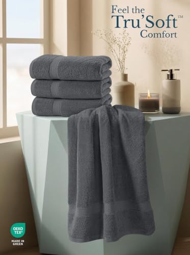 Utopia Towels 4-Pack Premium Bath Towels, 27x54 Inch Grey Cotton