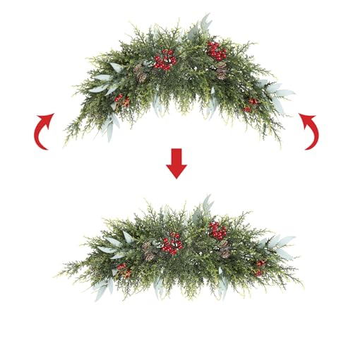 U'Artlines Green Artificial Christmas Swag Door Decoration 27.5"