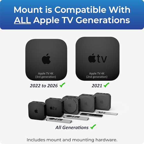 Universal Streaming Media Player TV Mount - No-Drill Adhesive Back Holder