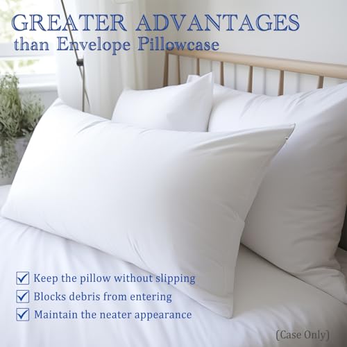 100% Cotton Body Pillow Cover with Double Zipper - 20x54 inches