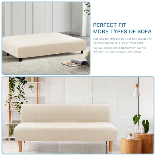 100% Waterproof Futon Cover - Washable Slipcover for Sofa Bed, Ivory