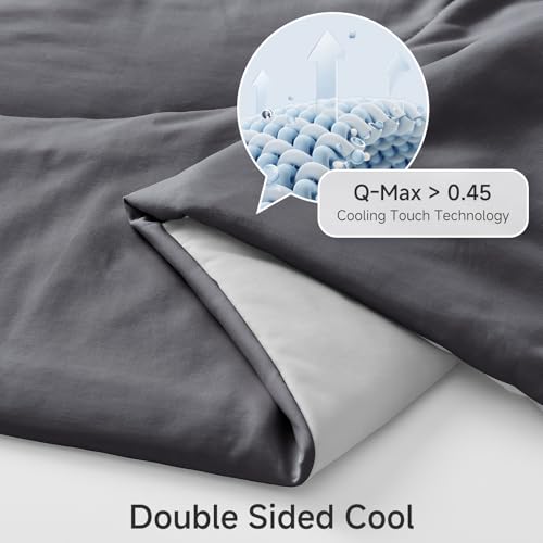 HOMFINE Queen Cooling Comforter for Hot Sleepers - Gray 90x90 Blanket