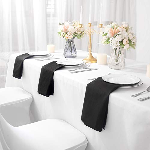 120-Pack Polyester Cloth Dinner Napkins, 17x17 Inch Washable Black Napkins