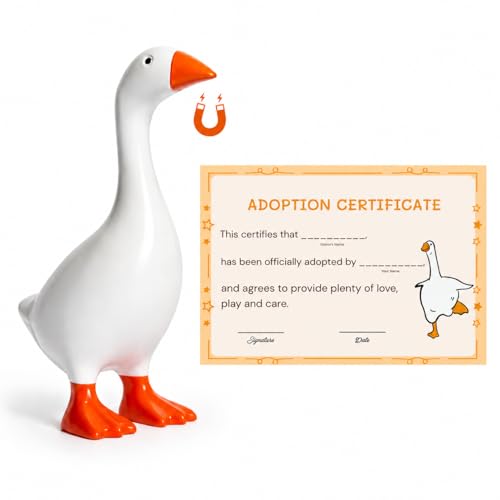 Magnetic Desk Goose Key Holder Statue with Adoption Certificate - 7 Inch