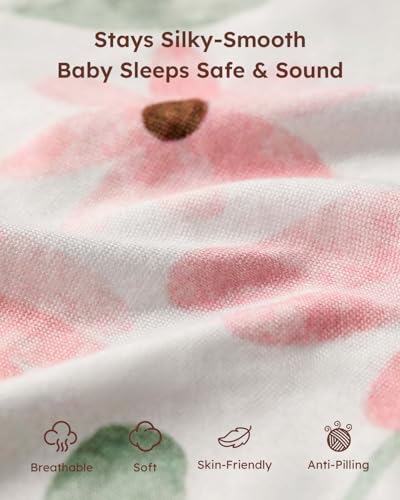 Yoofoss Pack and Play Fitted Sheets 2-Pack - 38x26 Mini Crib Sheets (Pink)