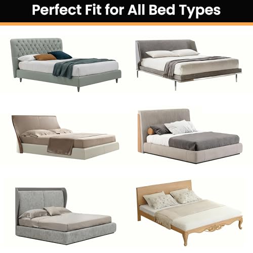 PU Leather Bed Frame & Headboard Cover - Queen Size, Black