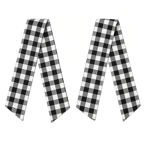 2 Pack Buffalo Plaid Wreath Sash Vintage Front Door Ribbon