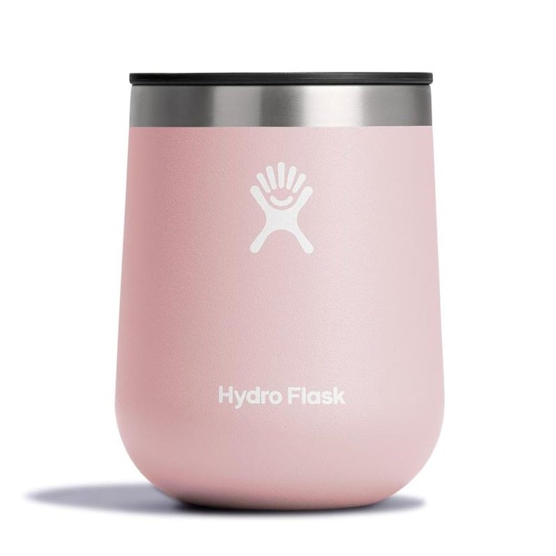Hydro Flask 10 Oz Wine Glass - Ceramic Stemless Wine Tumbler - Unbreakable with Lid in Trillium Pink