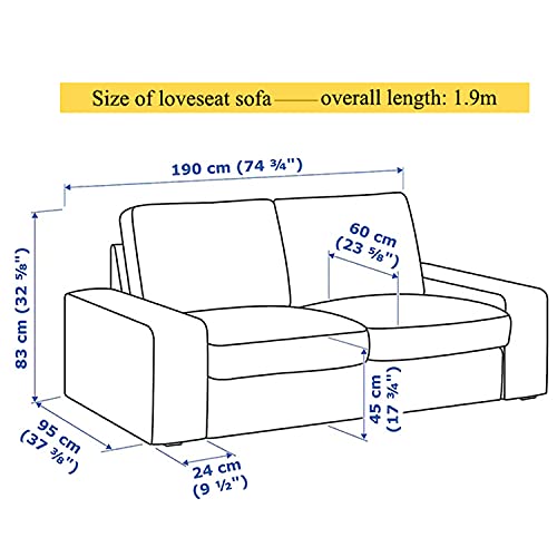 IKEA Kivik Loveseat Velvet Couch Cover - Machine Washable