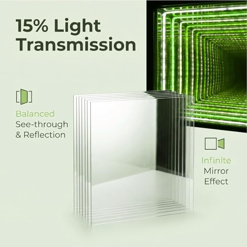 6-Pack Acrylic Two-Way Mirror Sheets, 12x12 Inch See-Through Panels