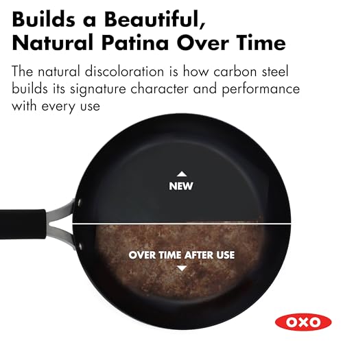 10-Inch Pre-Seasoned Carbon Steel Frying Pan with Removable Handle