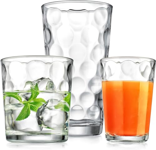 12-Piece Galaxy Glassware Set - Highball, Rock, and Juice Tumblers