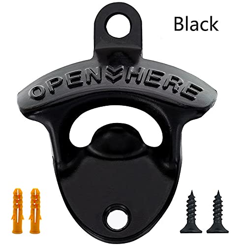 LIFULANDIAN Wall Mounted Cast Iron Beer Bottle Opener - Pack of 2