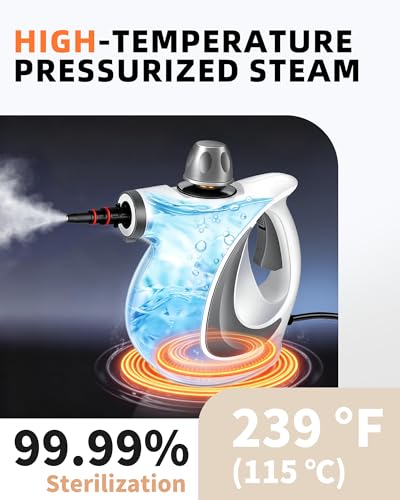 1050W Handheld Steam Cleaner with 12-Piece Accessory Kit – Multi-Surface
