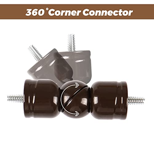 Adjustable 360° Curtain Rod Corner Connector for 7/8" and 1" Rods, Bronze