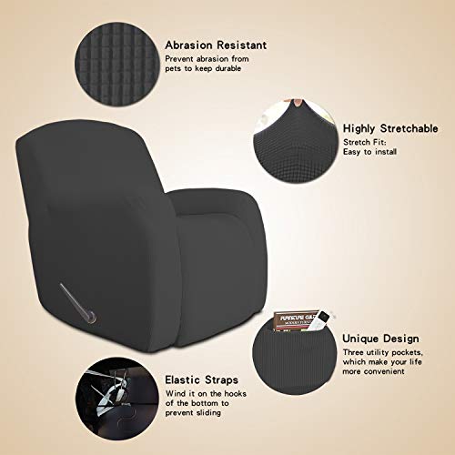 Oversized Recliner Chair Cover - Dark Gray Stretch Sofa Slipcover