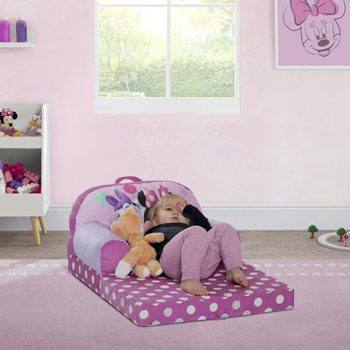 Kids Flip-Out Convertible Foam Chair & Toddler Sleeper Lounger, Pink