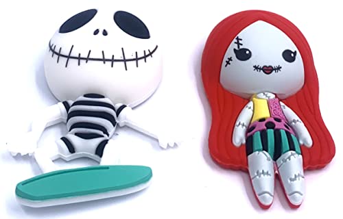Nightmare Before Christmas Summer Jack Skellington & Sally 3D Foam Magnetic Set