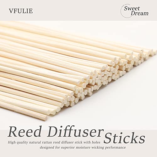 10-Inch Natural Rattan Reed Diffuser Sticks for Essential Oils - 100 Pack