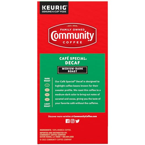 Community Coffee Caf? Special Decaf, Medium-Dark Roast, Single-Serve Keurig K-Cup Pods, 32 Count (Pack of 1)