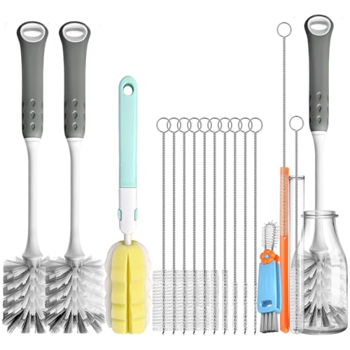 14-Piece Bottle Brush Cleaner Set for Water Bottles, Cups & Straws