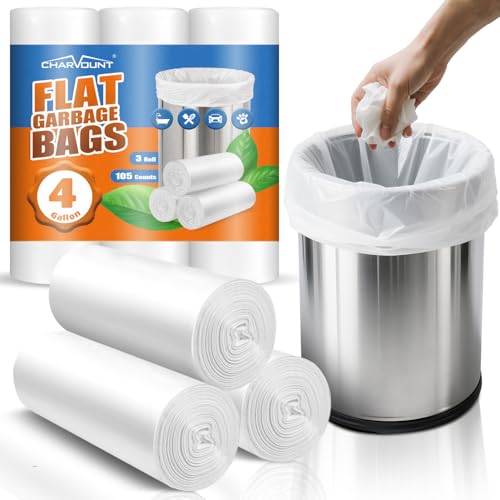 4 Gallon Small Trash Bags - 105 Count Unscented Wastebasket Liners
