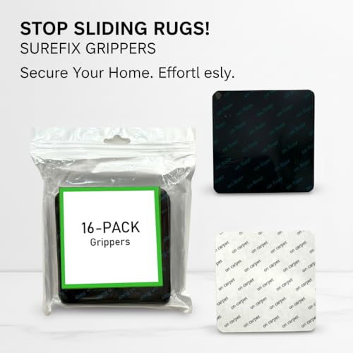 Anti-Slip Rug Grippers for Hardwood Floors - 16 Pack Non-Slip Carpet Corner Tape