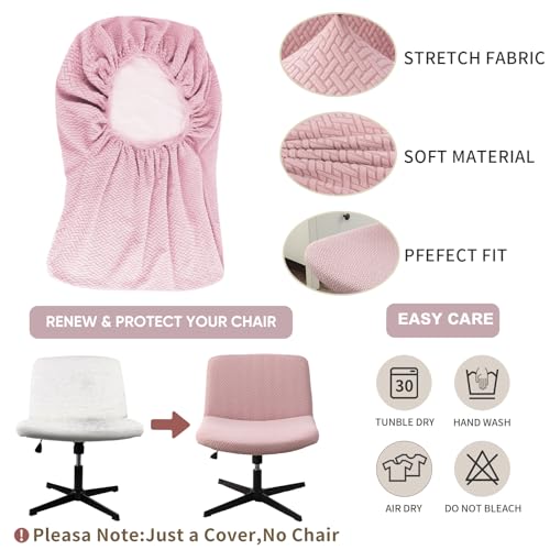 Waterproof Armless Chair Covers - Criss Cross Elastic Design (Pink)