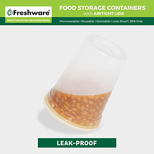 32 oz Plastic Food Storage Containers with Lids - 24 Pack, Leakproof & BPA Free