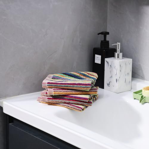 100% Cotton Kitchen Dishcloths, Ultra Absorbent Dish Rags - 8 Pack (12x12 In)