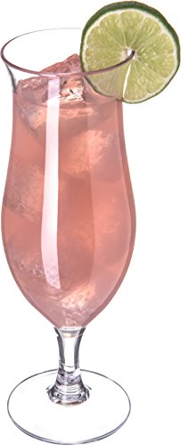 16oz Shatterproof Plastic Hurricane Glasses - Clear, Pack of 24 for Bars & Restaurants