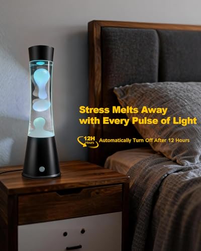 AONESY Liquid Motion Lamp with Remote, 17 Colors & 12H Timer - Modern LED Table Night Light for Bedroom, Office, Dorm, Gift