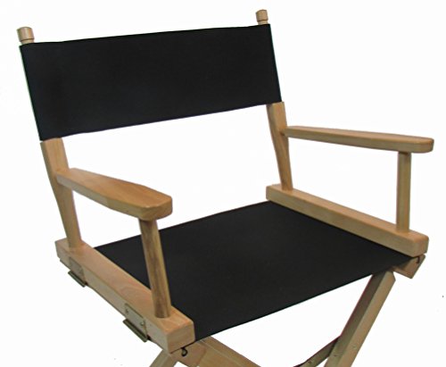 Marine Grade Director's Chair Replacement Cover Set - Round Stick, Black