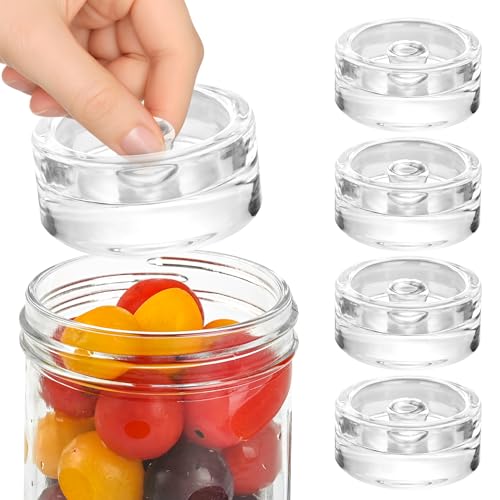 Glass Fermentation Weights 4-Pack with Easy Grip Handle for Wide Mouth Mason Jars