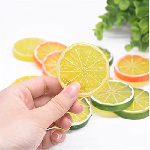 15 Pcs 2 Inch Yellow Artificial Lemon Peels for Decoration
