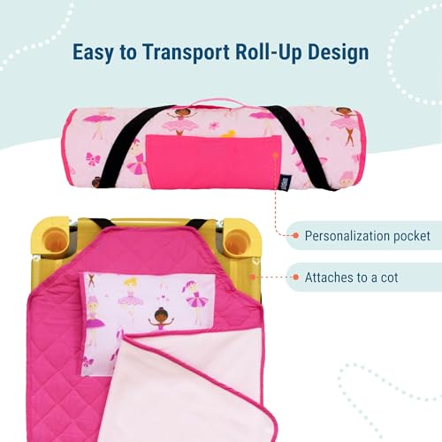 Toddler Nap Mat with Pillow and Blanket for Daycare and Preschool