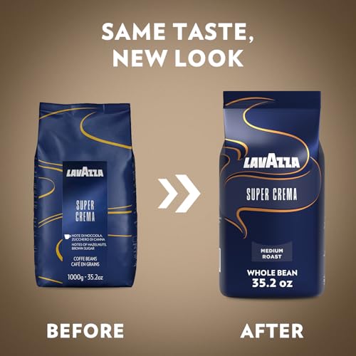 Lavazza Super Crema Whole Bean Coffee, Medium Espresso Roast, 2.2 lb