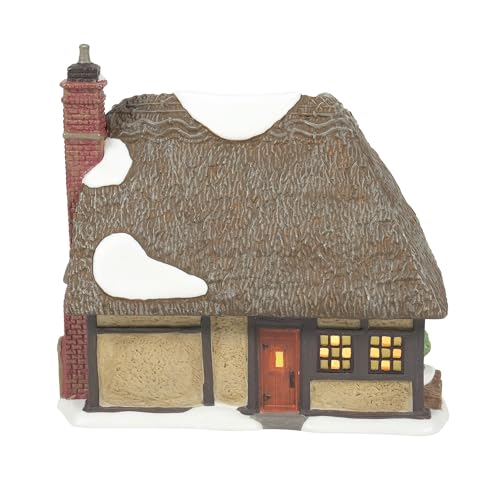 Dickens Village Master Thatcher's Cottage Lit Porcelain Building, 6.5 Inch