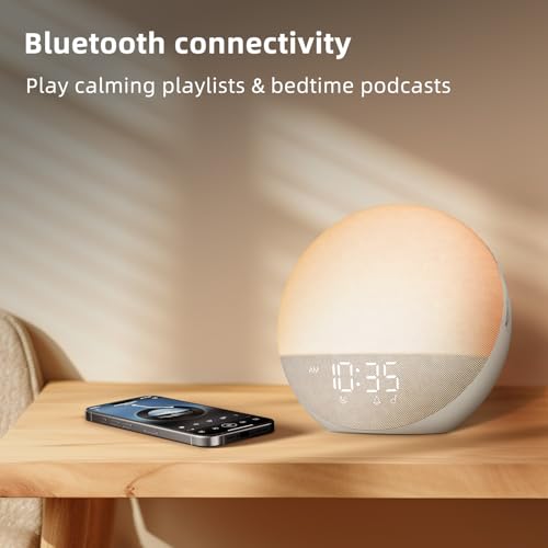 Sunrise Alarm Clock with Wake Up Light, White Noise Machine & Bluetooth Speaker