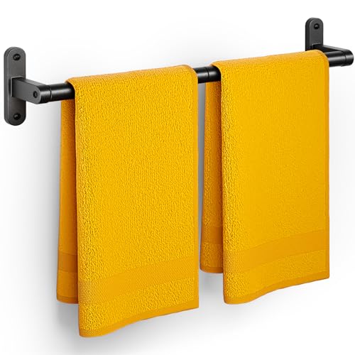 Powools 24-Inch Matte Black Towel Bar - Rustproof Wall Mounted Towel Rack