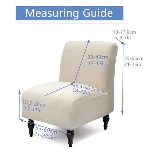 Stretch Spandex Armless Accent Chair Slipcover - Non-Slip Furniture Protector
