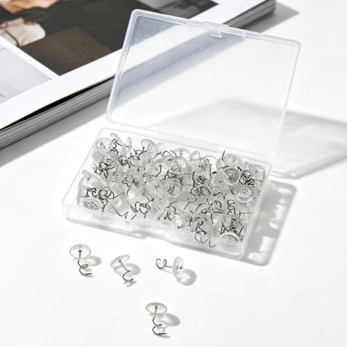 Clear Upholstery Twist Pins - 100 Pack, 2cm Fabric Tacks