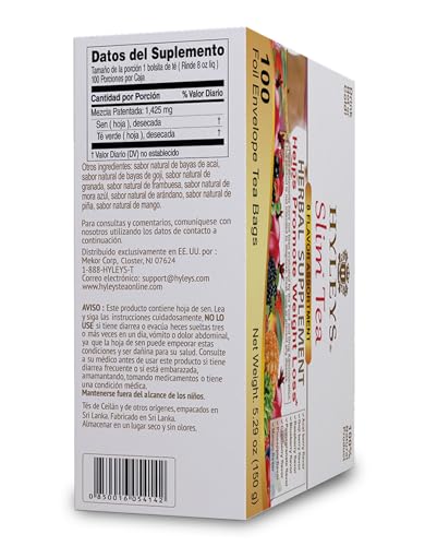 HYLEYS Slim Tea 9 Flavor Assortment 100 Ct - Weight Loss Herbal Supplement Cleanse and Detox - 100 Tea Bags (1 Pack) - Herbal Tea Variety Pack