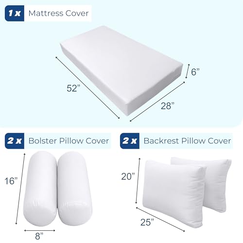 Outdoor Crib Size Daybed Cushion Cover Set - Porch Swing Slipcovers