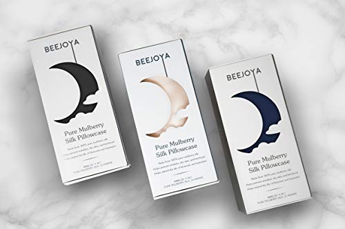 BEEJOYA Natural Silk Pillowcase, 22 Momme, 100% Mulberry Silk, Queen Size with Envelope Closure. Helps Prevent Bed Head, Wrinkles, and Dry Skin. (Standard/Queen, Midnight Navy)