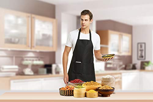 8-Pack Bib Aprons with Pockets, Commercial Kitchen Cooking & Crafting Aprons
